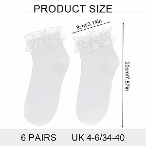 Носки с рюшами Black White (2 пары) synthetic.ua - Фото 1