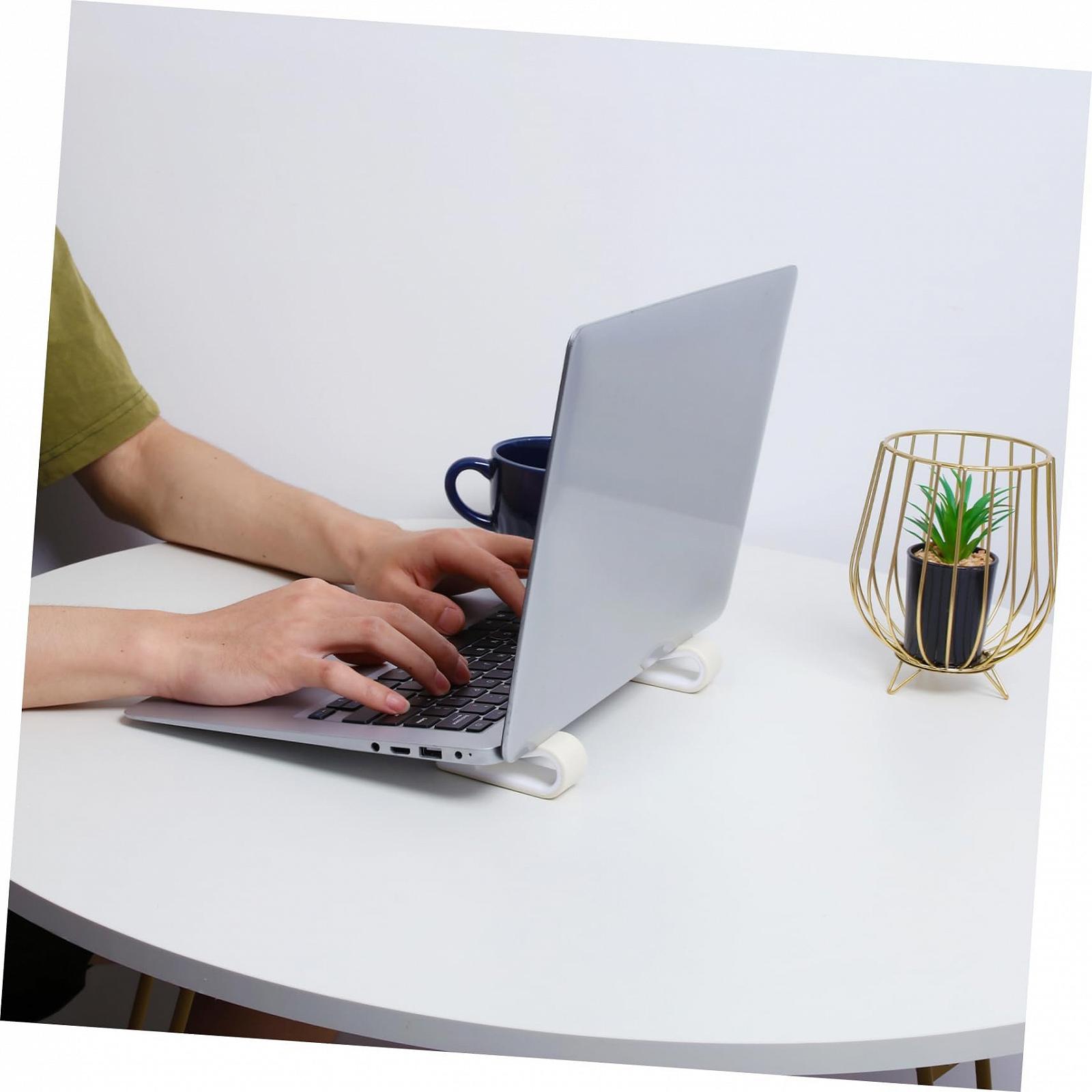 Подставка для ноутбука регулируемая UKCOCO 2 шт, Белая, регулируемая по высоте, эргономичная, нескользящая, стабильная подставка для ноутбука, радиатор, настольная подставка, фото №6 Подставка для ноутбука регулируемая UKCOCO 2 шт, Белая, регулируемая по высоте, эргономичная, нескользящая, стабильная подставка для ноутбука, радиатор, настольная подставка, фото №6