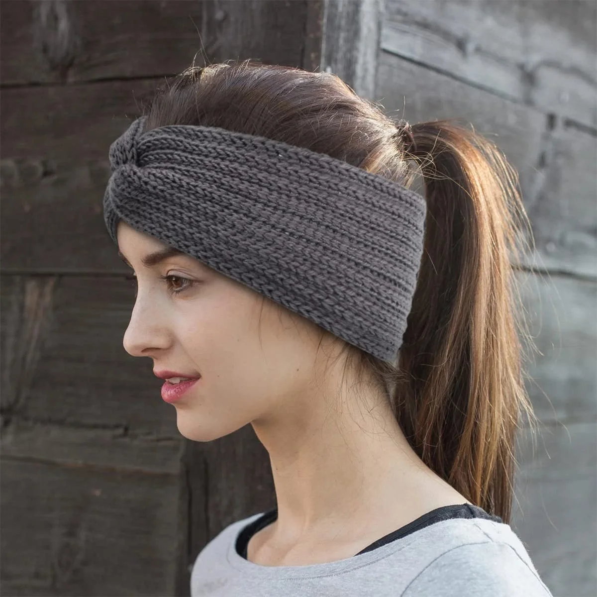 Набір з зимових в'язаних пов'язок на голову для жінок, фото №2