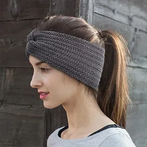 Набір з зимових в'язаних пов'язок на голову для жінок synthetic.ua - Фото 1