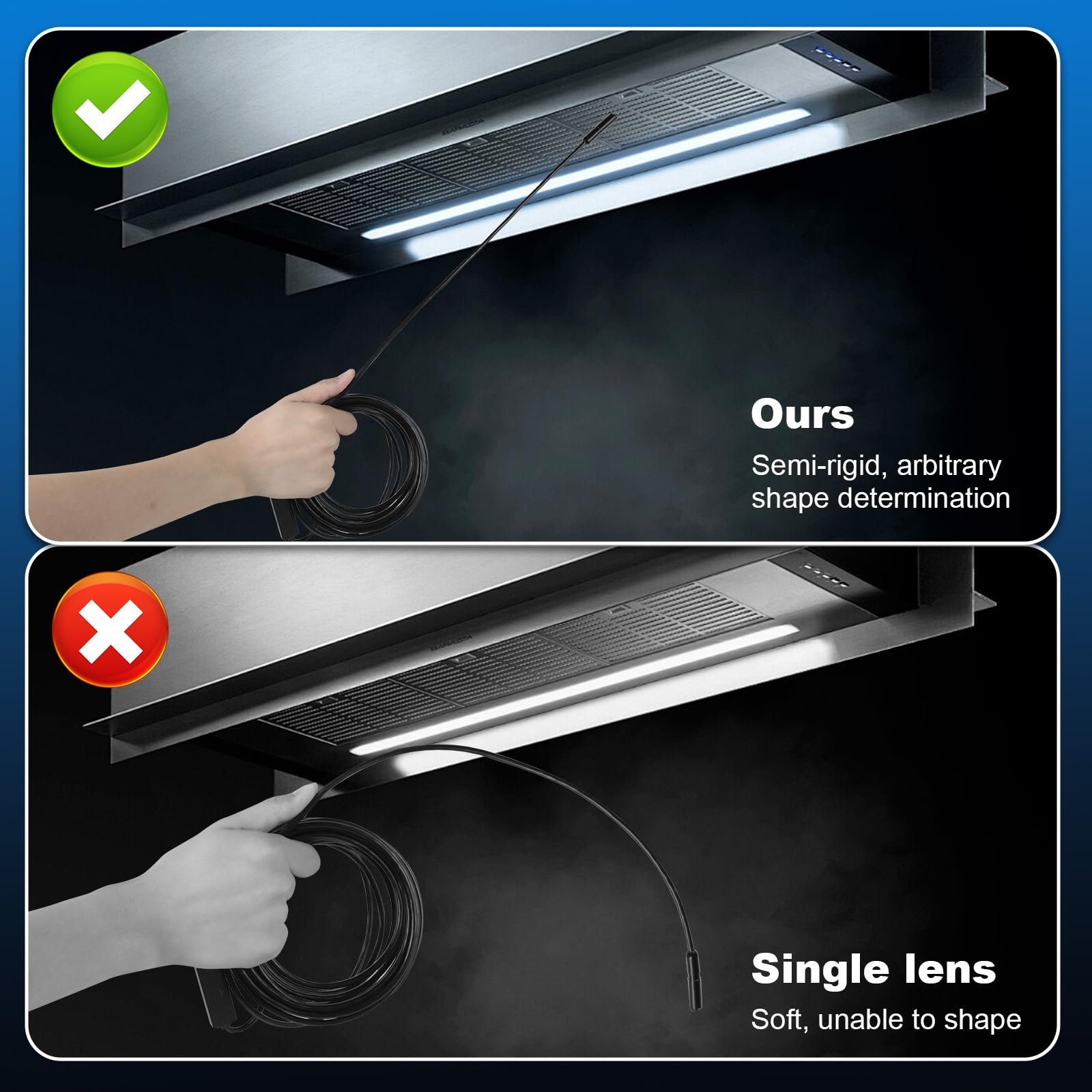 Ендоскопічна камера Romon 1080P HD з підсвічуванням, 8 LED, IP67, фото №4