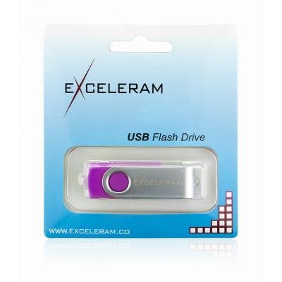 USB флеш-накопитель Exceleram 32GB P1 Series Silver/Purple USB 2.0 EXP1U2SIPU32, фото №2