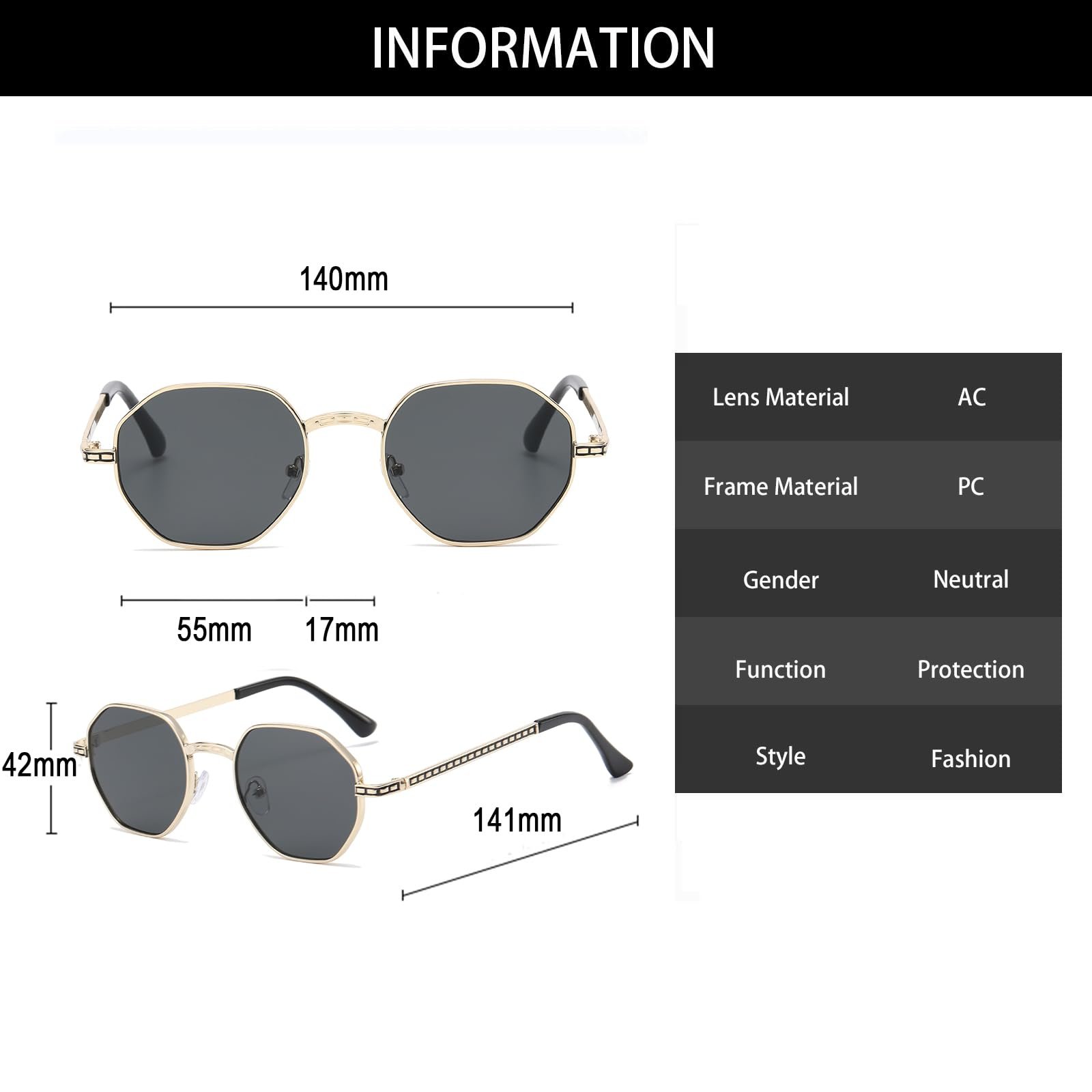 Сонцезахисні окуляри Круглі Без обідка YAMEIZE Метал UV400, фото №4