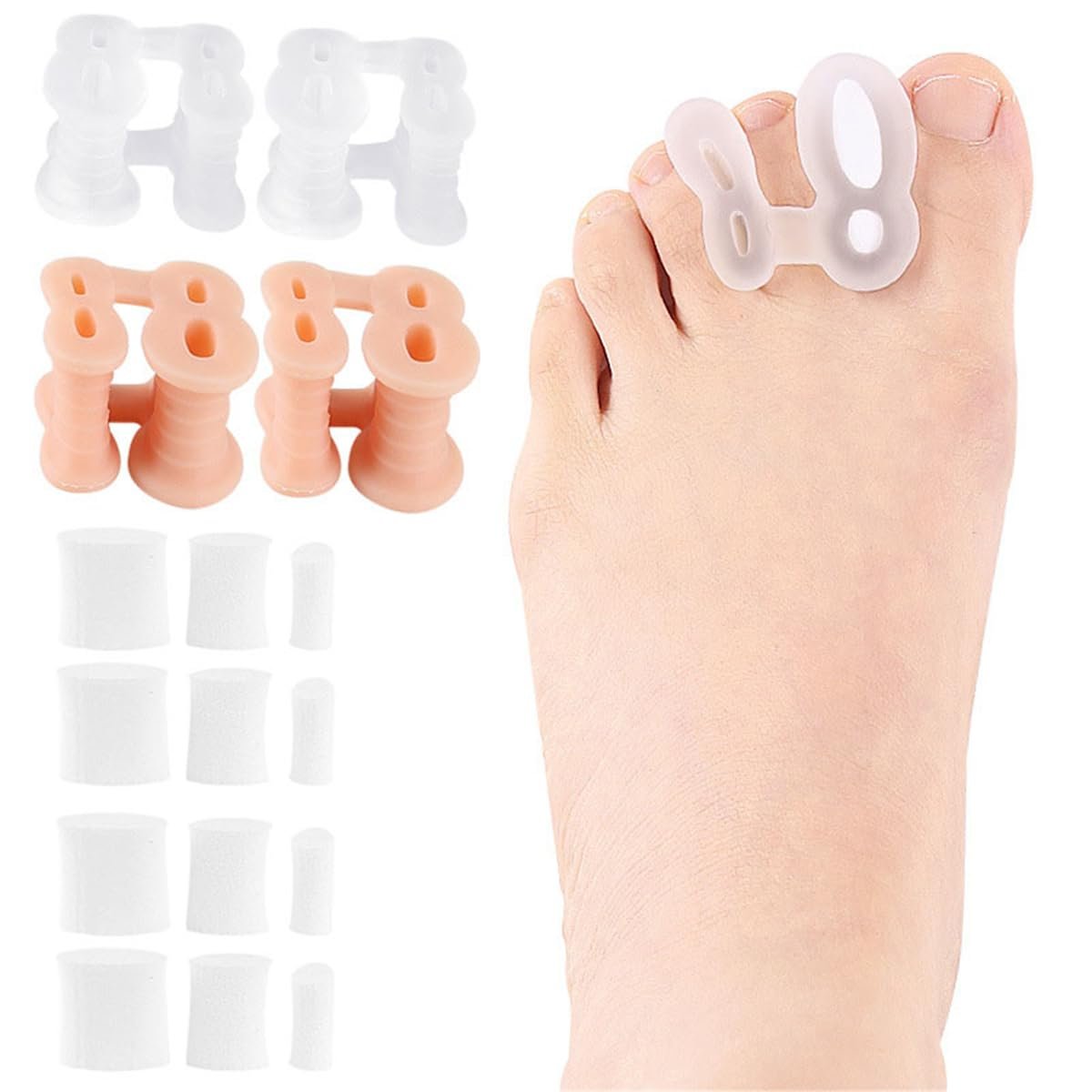 Разделитель для пальцев ног Силиконовый 2 пары Корректор большого пальца стопы, фото №1
