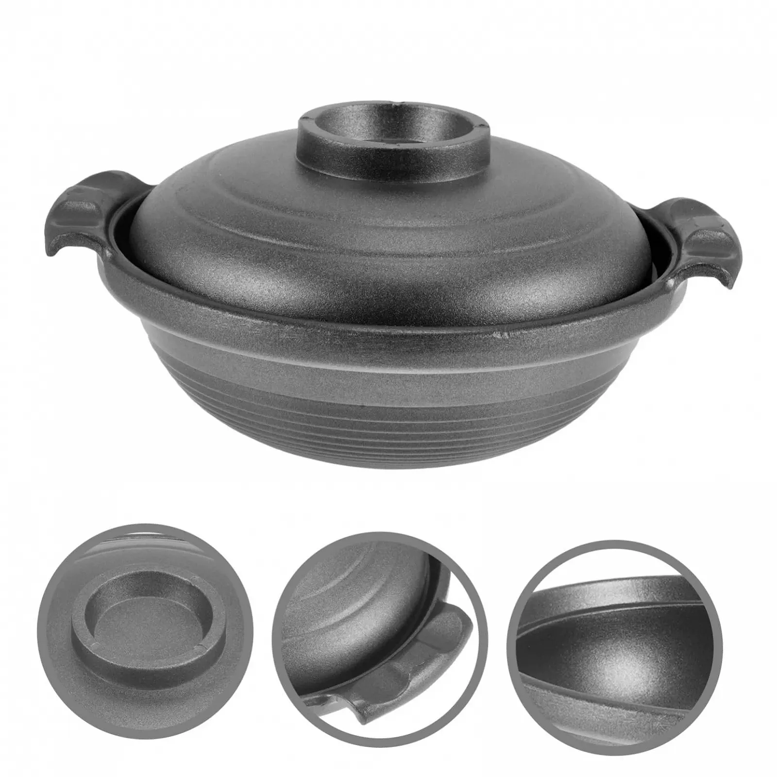 Кастрюля-жаровня VALICLUD керамическая многофункциональная с двойными ручками антипригарная, фото №4