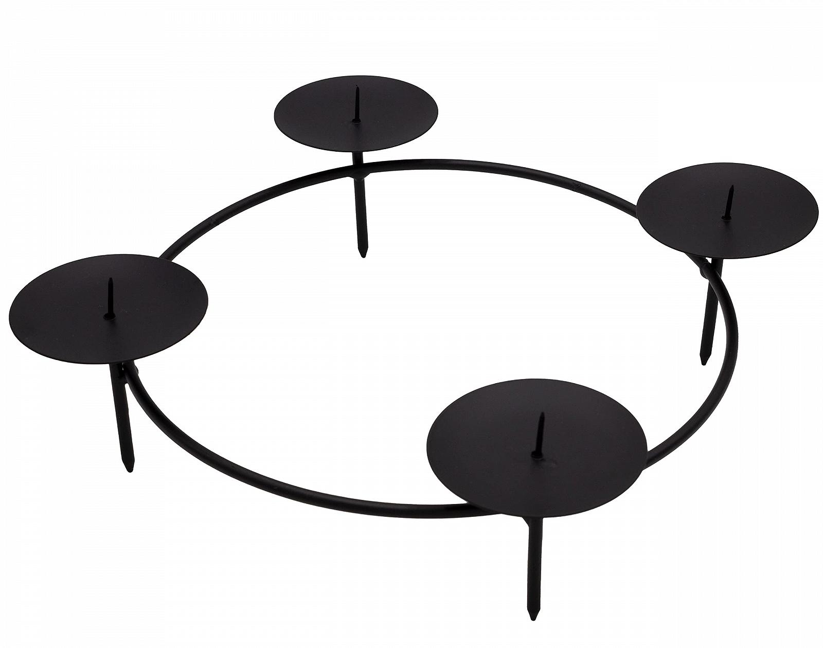 Подсвечник Black Round Подсвечник для столбовых свечей основание для венка тарелка подсвечник Elegant 1 2 3 4 Адвентский венок защита от шипов диаметр 25 см, фото №2