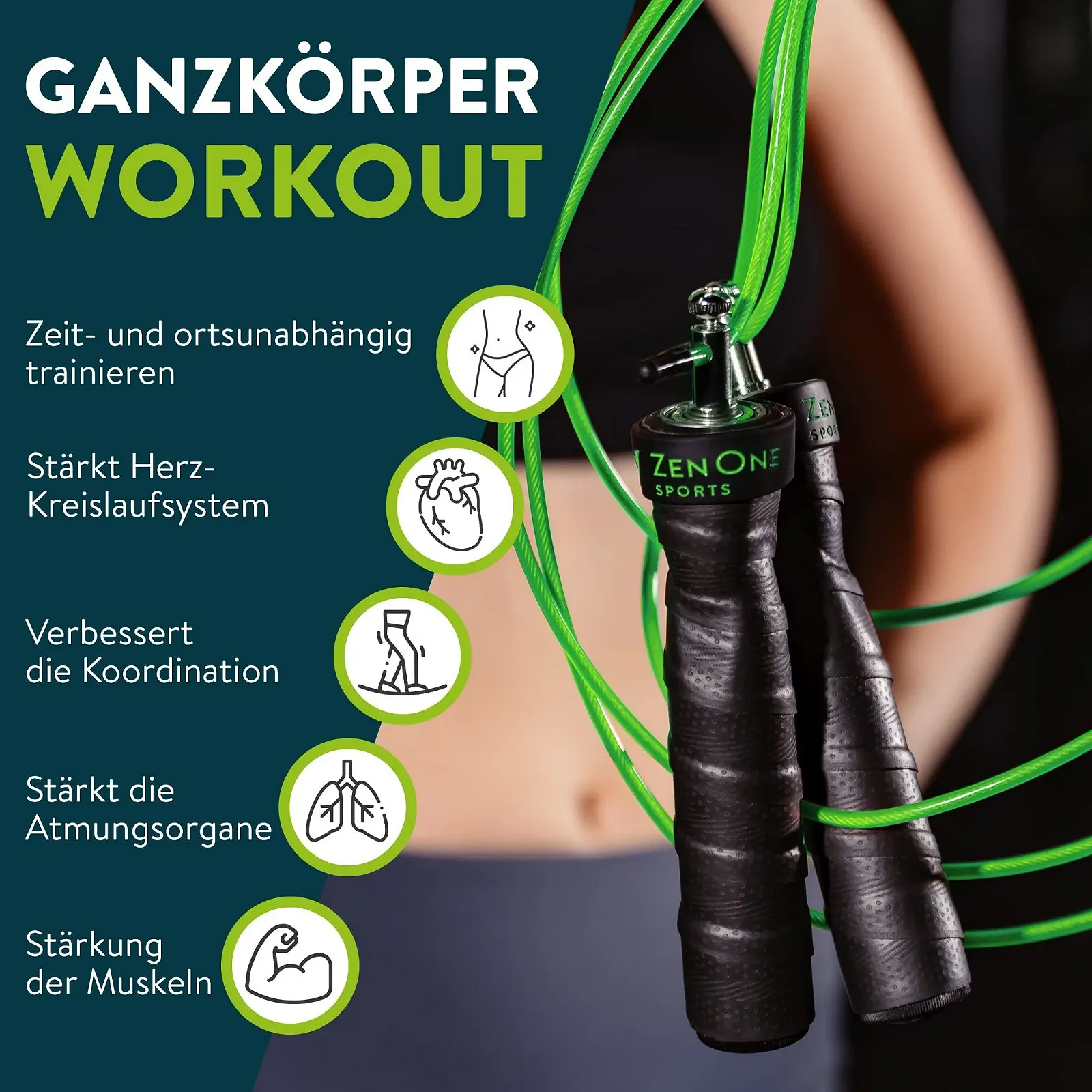 Скакалка ZenOne Sports ZenRope Швидкісна сталевий трос 3 м з підшипниками 360° регульована, фото №7 Скакалка ZenOne Sports ZenRope Швидкісна сталевий трос 3 м з підшипниками 360° регульована, фото №7