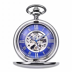 Кишеньковий годинник TREEWETO Smooth Double Case Skeleton Dial Delicate Mechanical Gold/Silver - Фото 1