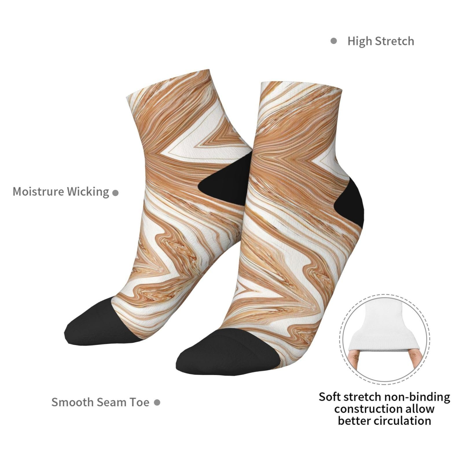 Носки SSIMOO Модные Комфортные для взрослых, Повседневные Носки, Подходят для любого времени года, Волнистая цветная жидкость, Земляной цвет, One Size, Волнистая цветная жидкость, цвет земли, фото №7