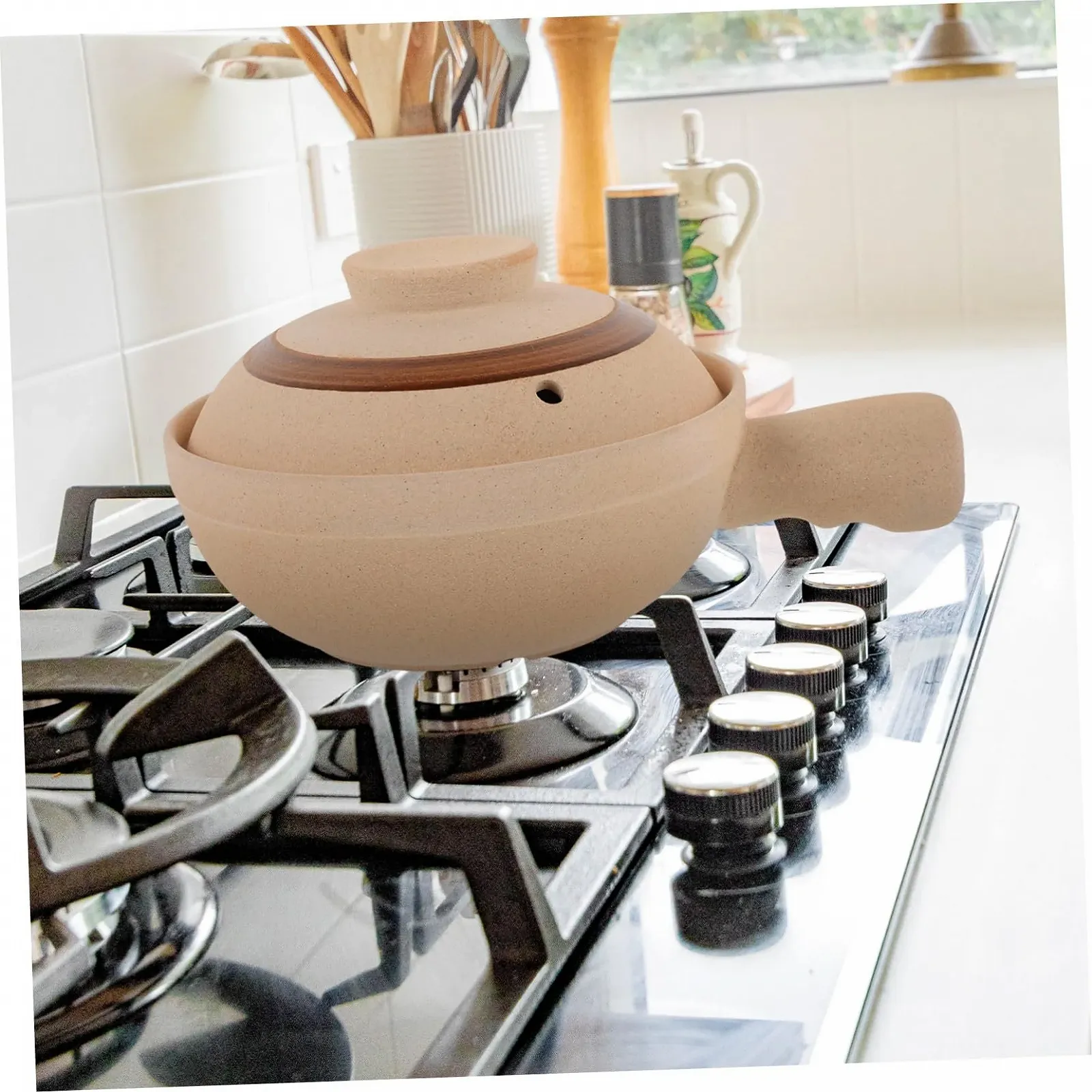 Керамічний Ківш з однією ручкою та кришкою жаростійкий, фото №6