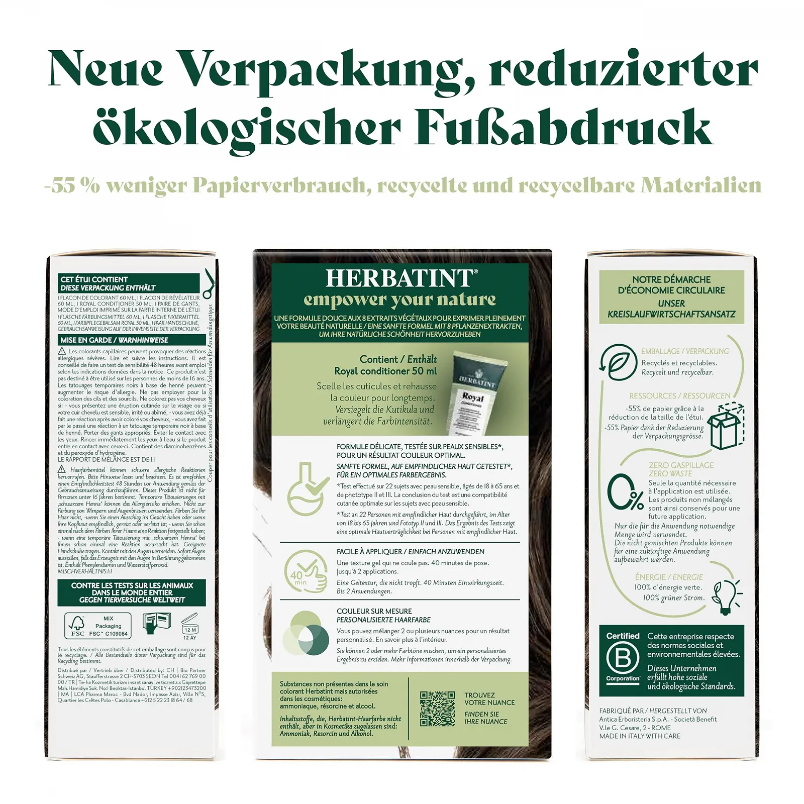Фарба для волосся Herbatint Permanent 4N Каштановий Коричневий - 170 мл, фото №5