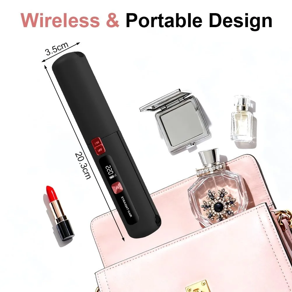 Випрямляч 2-в-1 бездротовий 4500 mAh з LCD-дисплеєм 160 °C - 220 °C, фото №7 Випрямляч 2-в-1 бездротовий 4500 mAh з LCD-дисплеєм 160 °C - 220 °C, фото №7