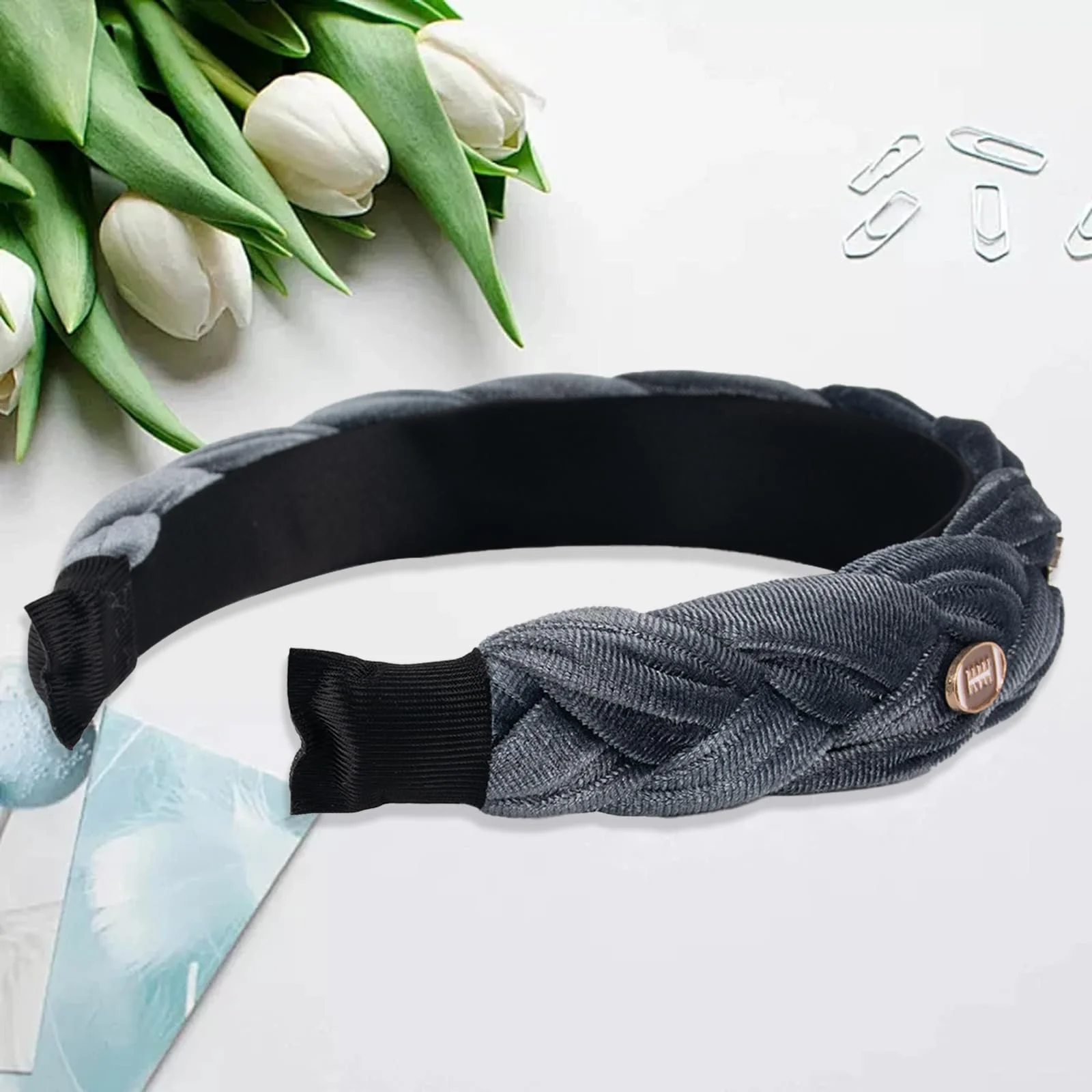 Обруч для волосся плетений для жінок, набір з 2 штук, фото №5