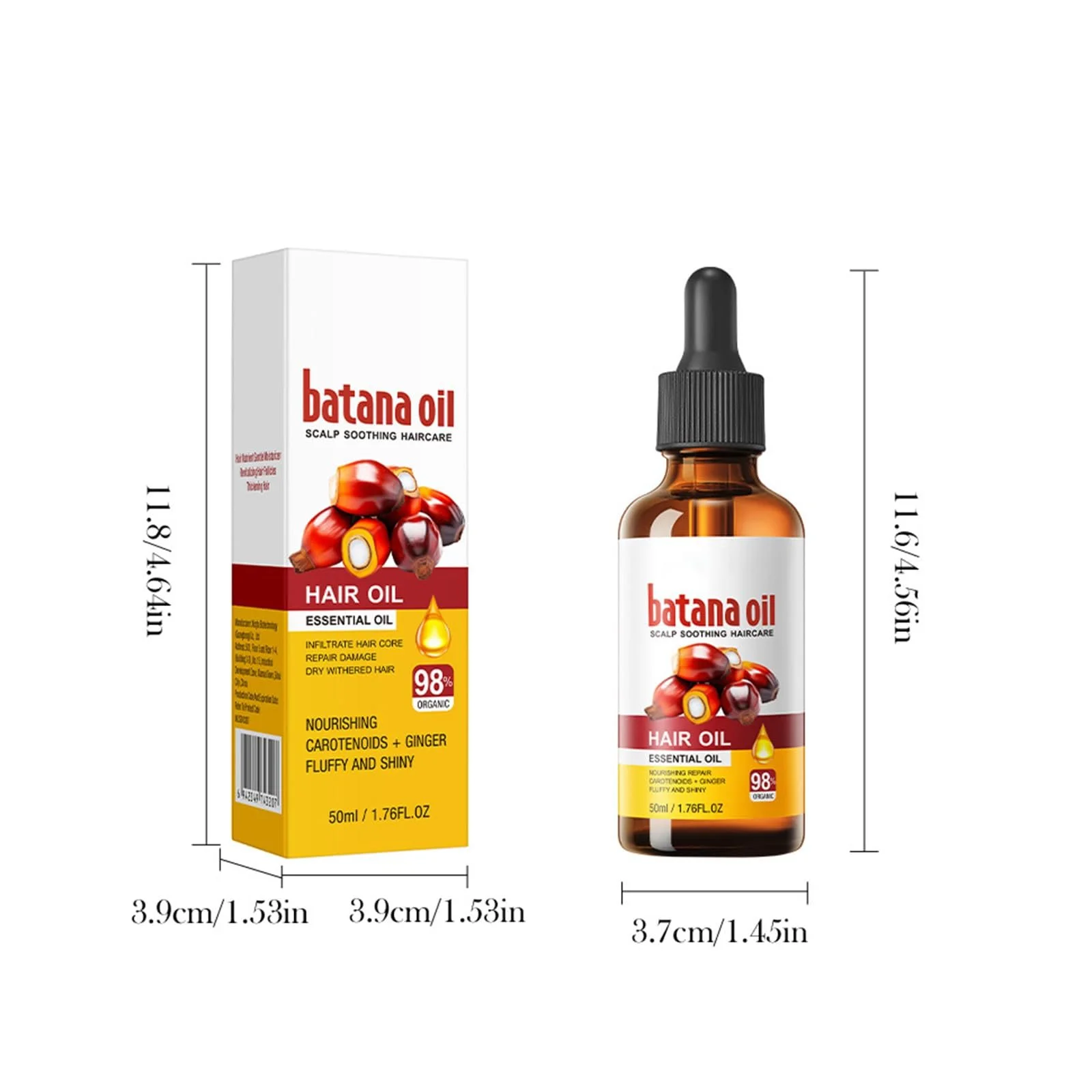 Олія Batana, набір 2 шт., Чиста та Натуральна Органічна олія Batana, Сприяє росту волосся, фото №6