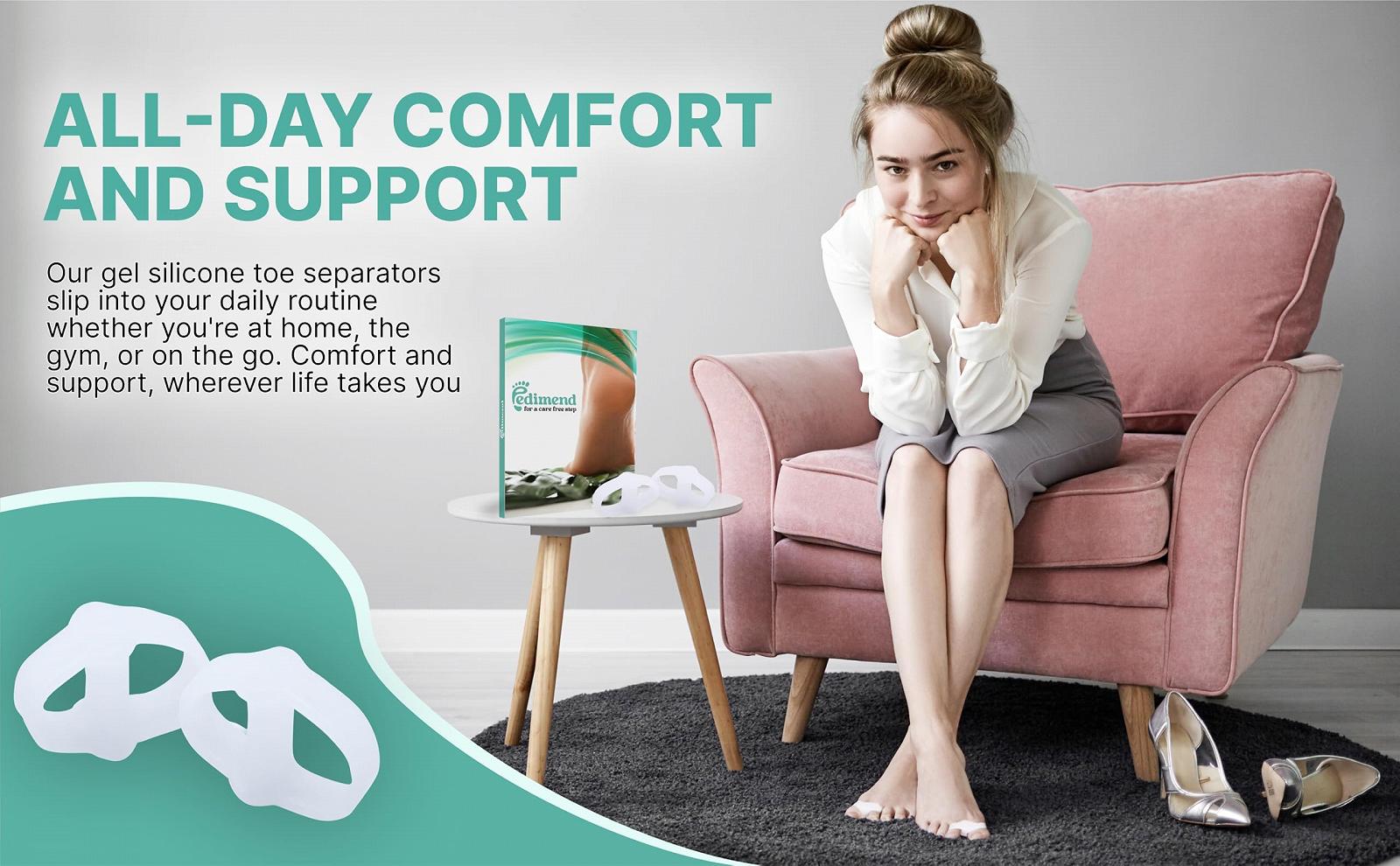 Роздільник для пальців ніг Pedimend Гелевий силіконовий захист для кісточки з розширювачем, фото №6