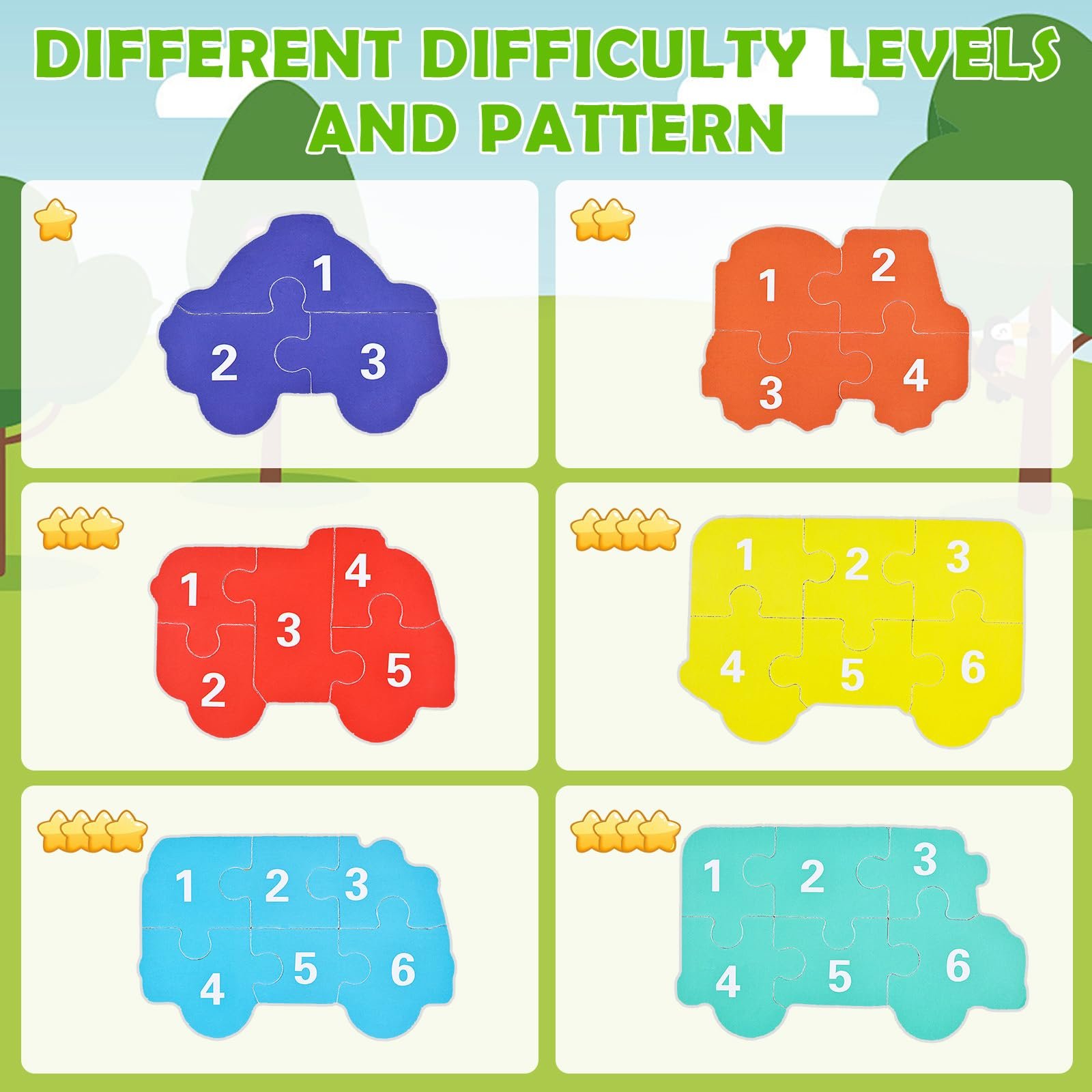 Детский пазл BBLIKE 6 картинок Транспорт от 3 лет, фото №5