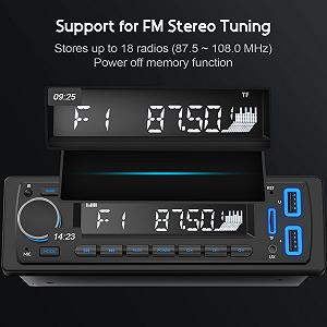 Автомагнітола Bluetooth 5.0 Avylet 1 DIN з 2 USB/AUX/картою пам'яті/MP3-плеєром 7 кольорів synthetic.ua - Фото 1