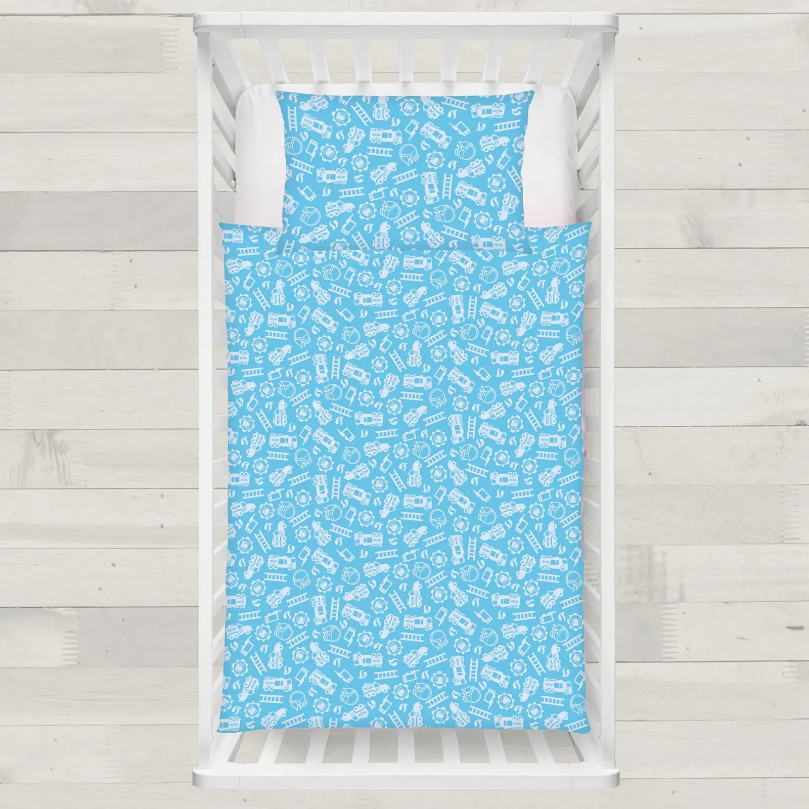 Комплект детского постельного белья Fireman Sam Fire brigade Crew Pontypandy 100 x 135 см + 40 x 60 см, хлопок, на молнии Синий, фото №4