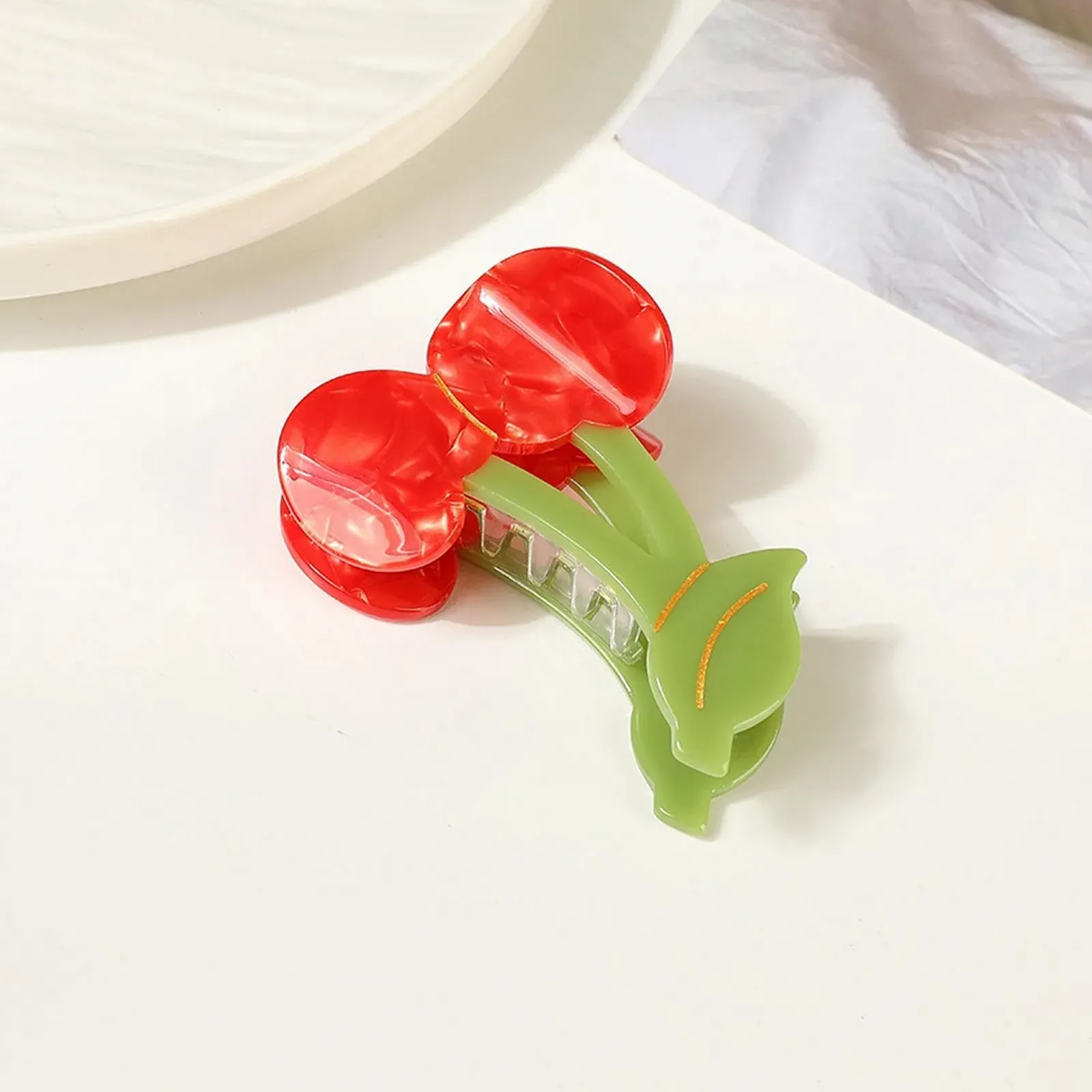 Заколка для волос Вишня Abs Красный, фото №5 Заколка для волос Вишня Abs Красный, фото №5