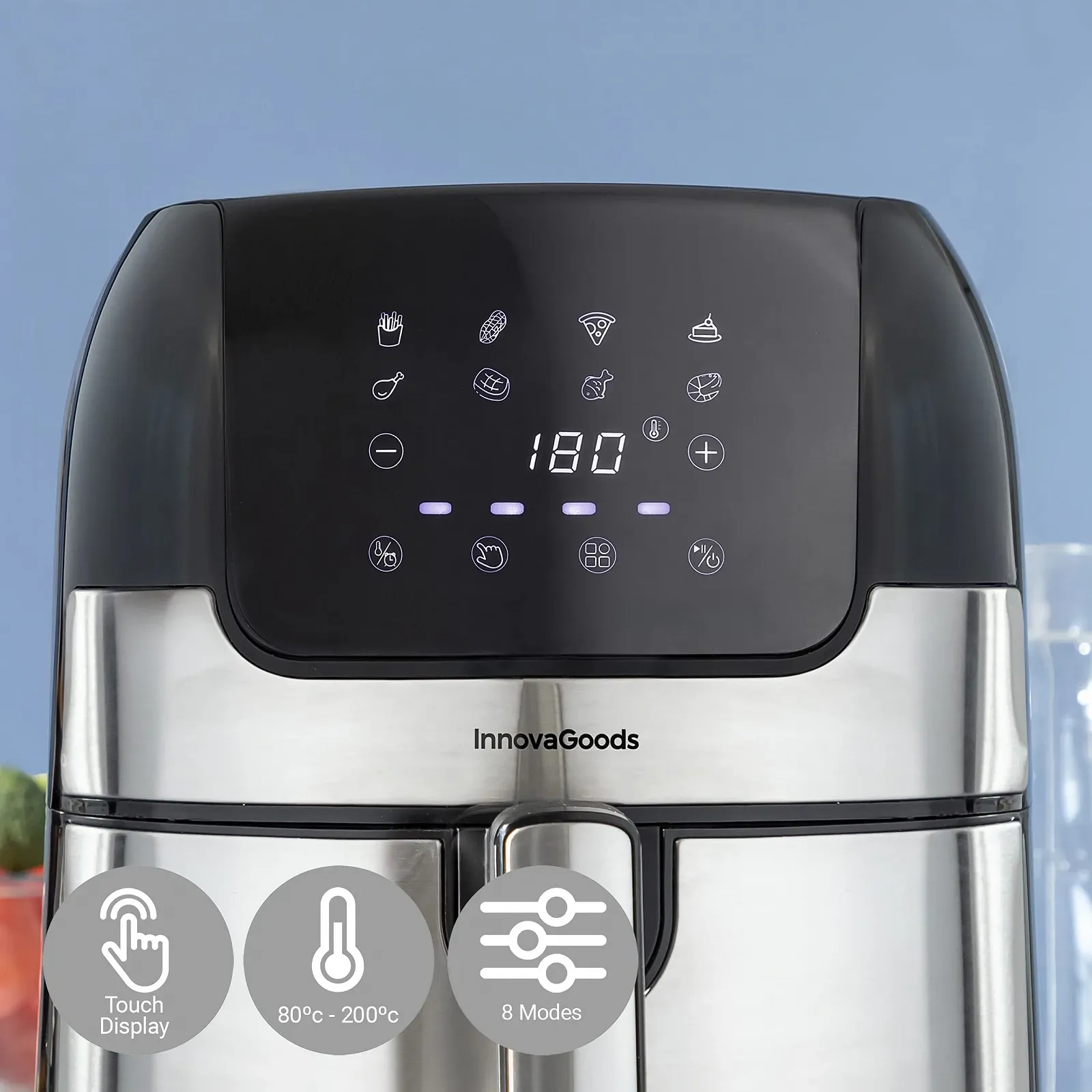 Мультипіч InnovaGoods Fryinn 3500 3.5 л Чорна/Нержавіюча сталь, фото №2 Мультипіч InnovaGoods Fryinn 3500 3.5 л Чорна/Нержавіюча сталь, фото №2