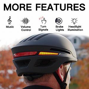 Шлем велосипедный LIZVIE с Bluetooth, интеллектуальный, со встроенными динамиками, индикаторами торможения автомобиля, передними и задними светодиодными индикаторами и пультом дистанционного управления synthetic.ua - Фото 1