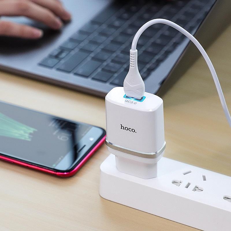 СЗУ Hoco C12Q Smart QC3.0 (1USB/3A) + MicroUSB, фото №4