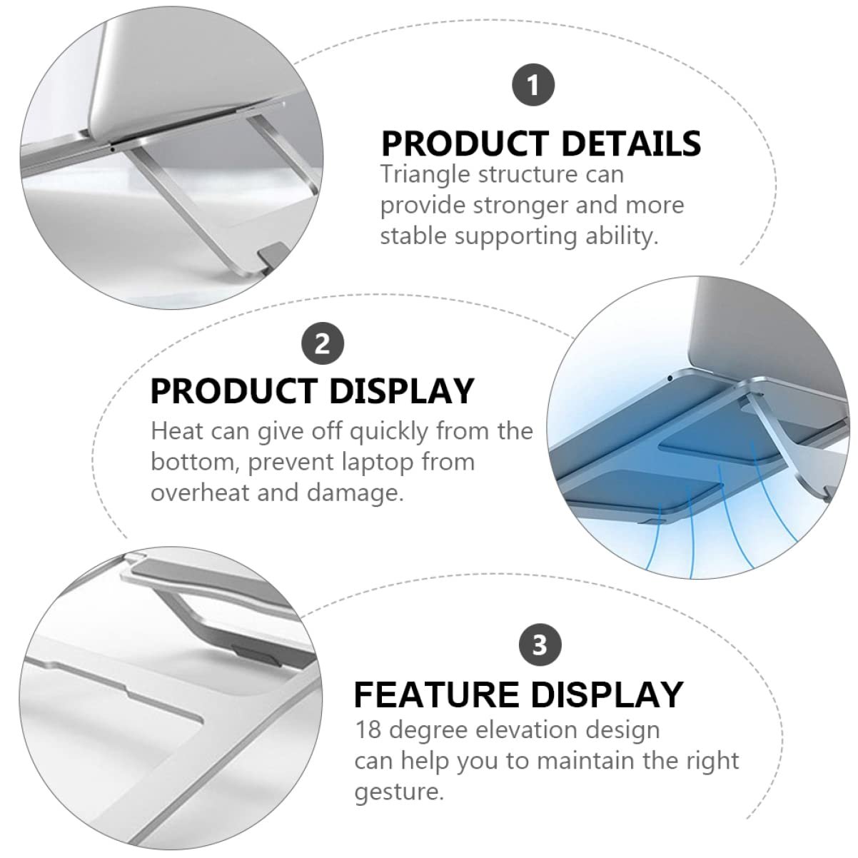 Подставка для ноутбука Tofficu складная из алюминиевого сплава, фото №9 Подставка для ноутбука Tofficu складная из алюминиевого сплава, фото №9