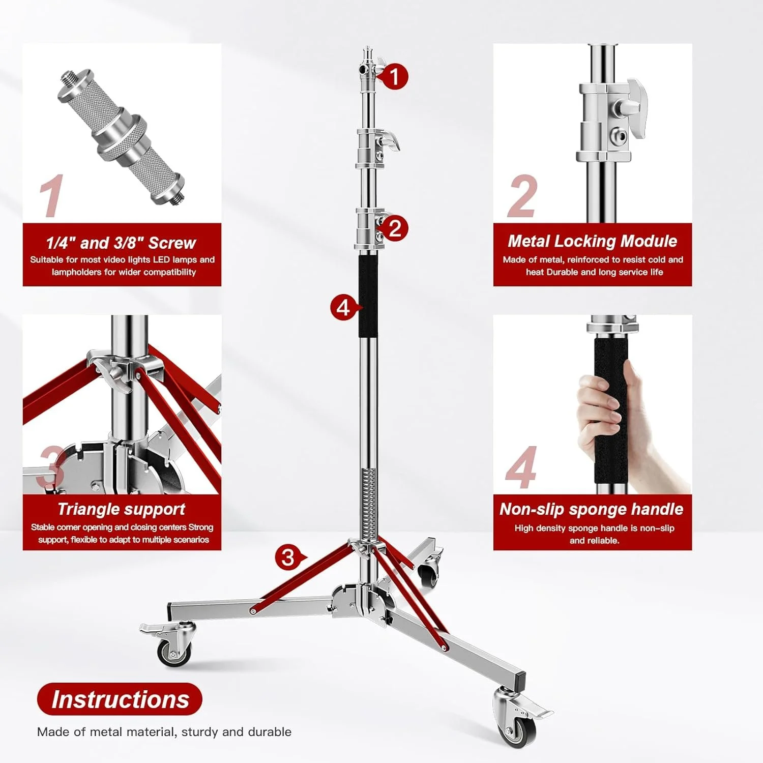 Штатив Soonpho WS-300 Pro Stainless Steel, фото №3 Штатив Soonpho WS-300 Pro Stainless Steel, фото №3