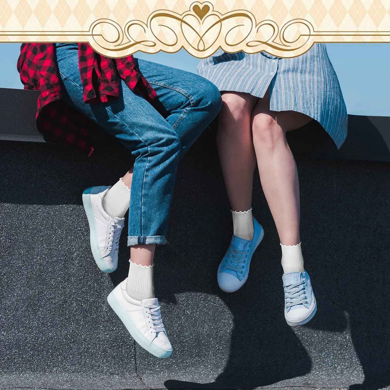 Носки с рюшами, 6 пар, хлопковые носки с рюшами, мягкие дышащие носки, белые, размер 35-39, фото №6