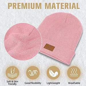 Шапка-бини HAMUNI Классическая Зимняя Комфортная Дышащая Мягкая Акриловая Вязаная Винтажная Однотонная с отворотом Унисекс synthetic.ua - Фото 1