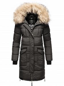 Зимове пальто MARIKOO Chaskaa стьобане зі знімним штучним хутром - Фото 1