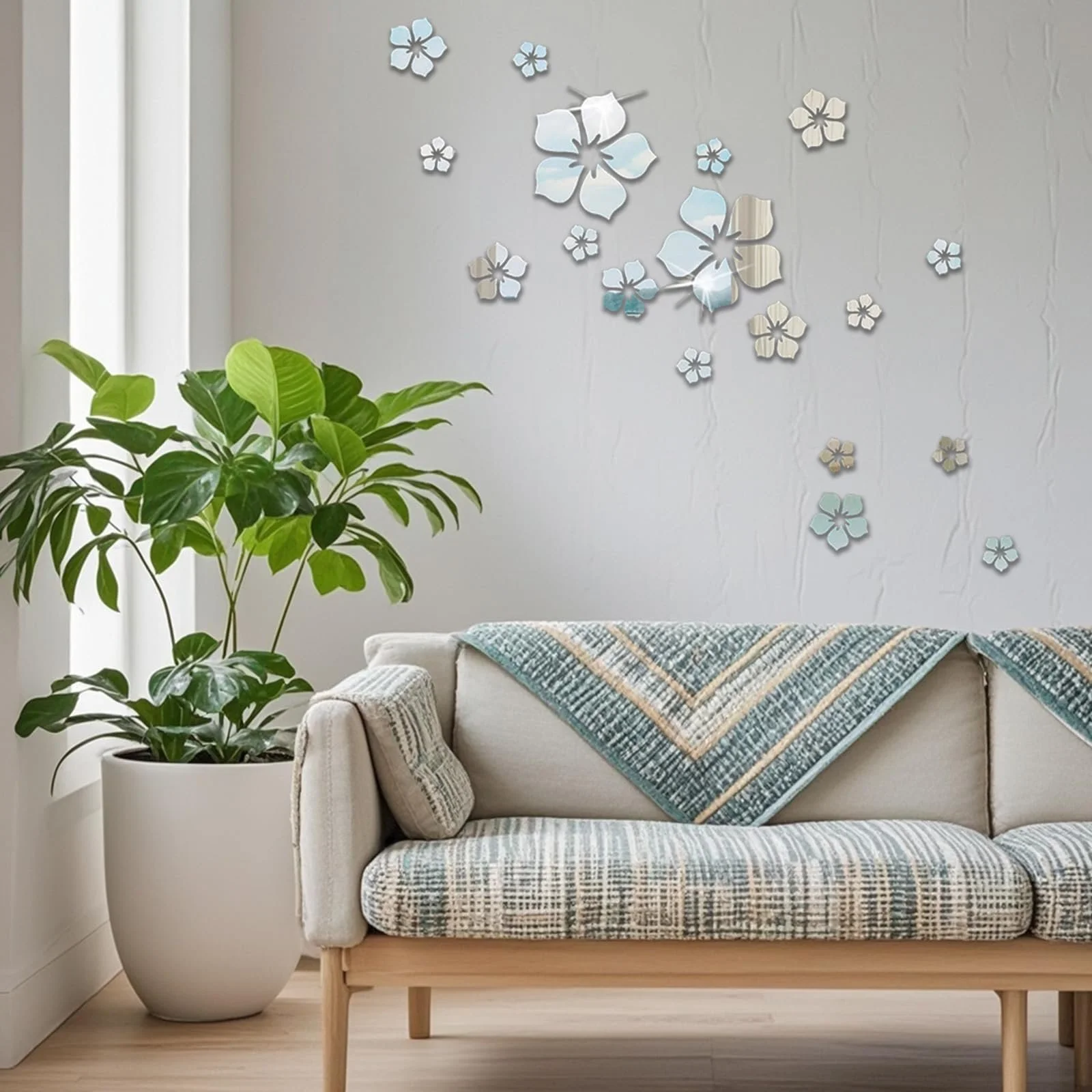 Наклейка на стіну Cherry Blossom 3D Acrylic Mirror Tile Decals, фото №7