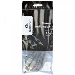 Кабель мультимедийный Jack 3.5mm to 2хRCA 2.5m Cablexpert (CCA-352-2.5M) synthetic.ua - Фото 1