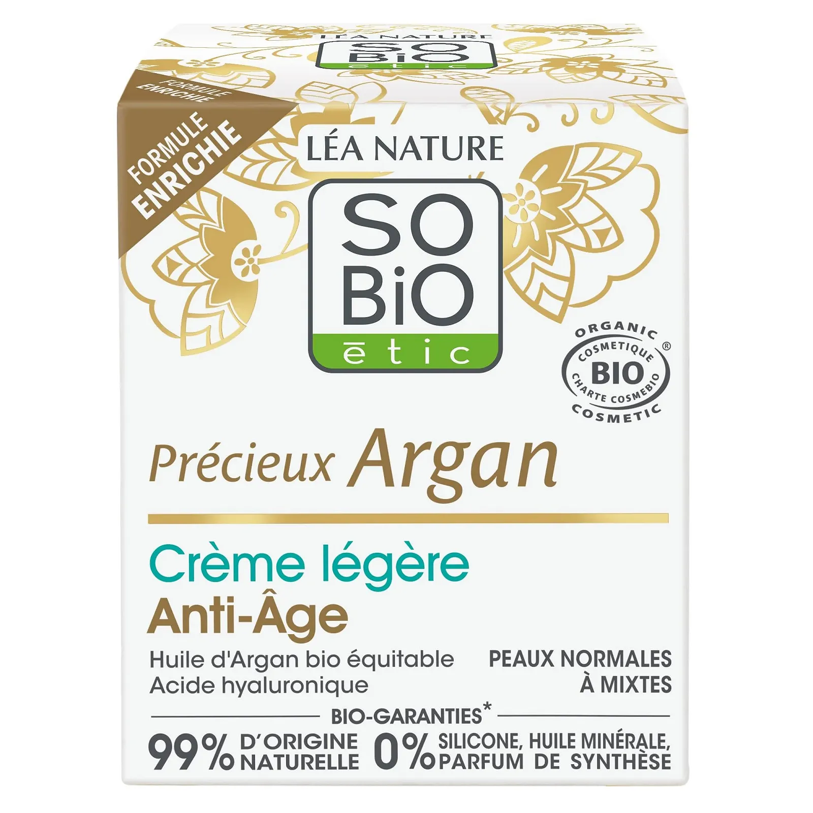 Денний крем LÉA NATURE SO BIO ÉTIC Precious Argan Light Anti-Ageing з аргановою олією та гіалуроновою кислотою, 50 мл, фото №2 Денний крем LÉA NATURE SO BIO ÉTIC Precious Argan Light Anti-Ageing з аргановою олією та гіалуроновою кислотою, 50 мл, фото №2