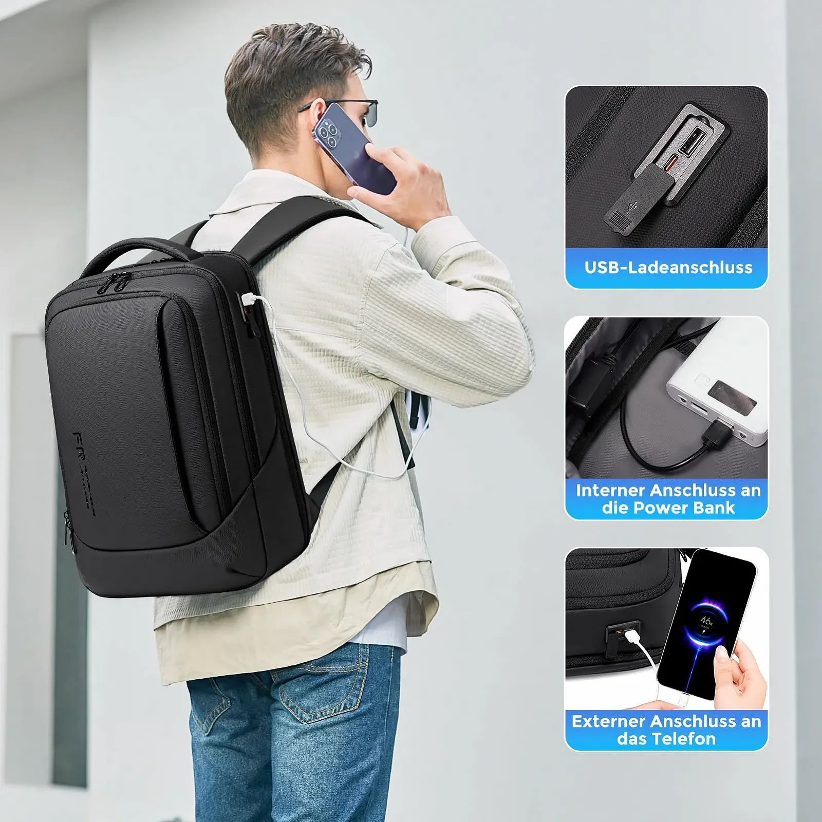Рюкзак для ноутбука FENRUIEN 15.6" 16 л 1800D USB, фото №6 Рюкзак для ноутбука FENRUIEN 15.6" 16 л 1800D USB, фото №6
