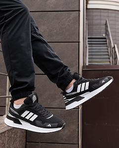 Мужские кроссовки Adidas Running черные повседневные на лето спортивные кроссы для бега адидас synthetic.ua - Фото 1