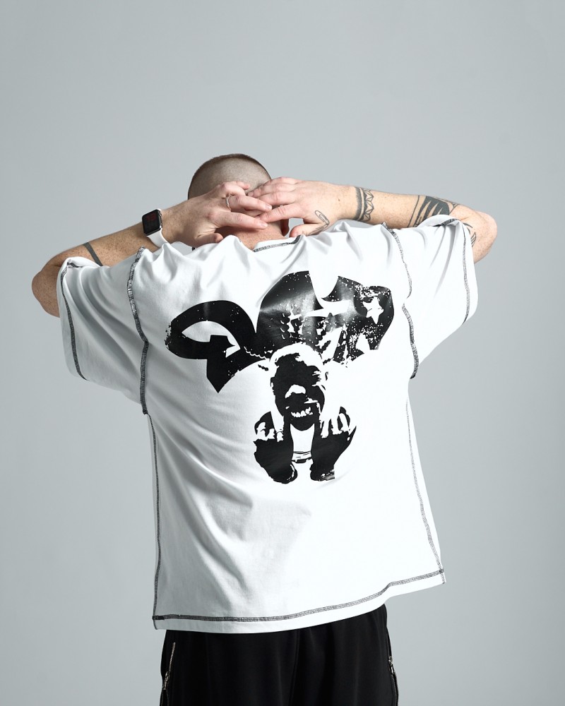 Футболка оверсайз Ogonpushka Gvng біла, фото №4