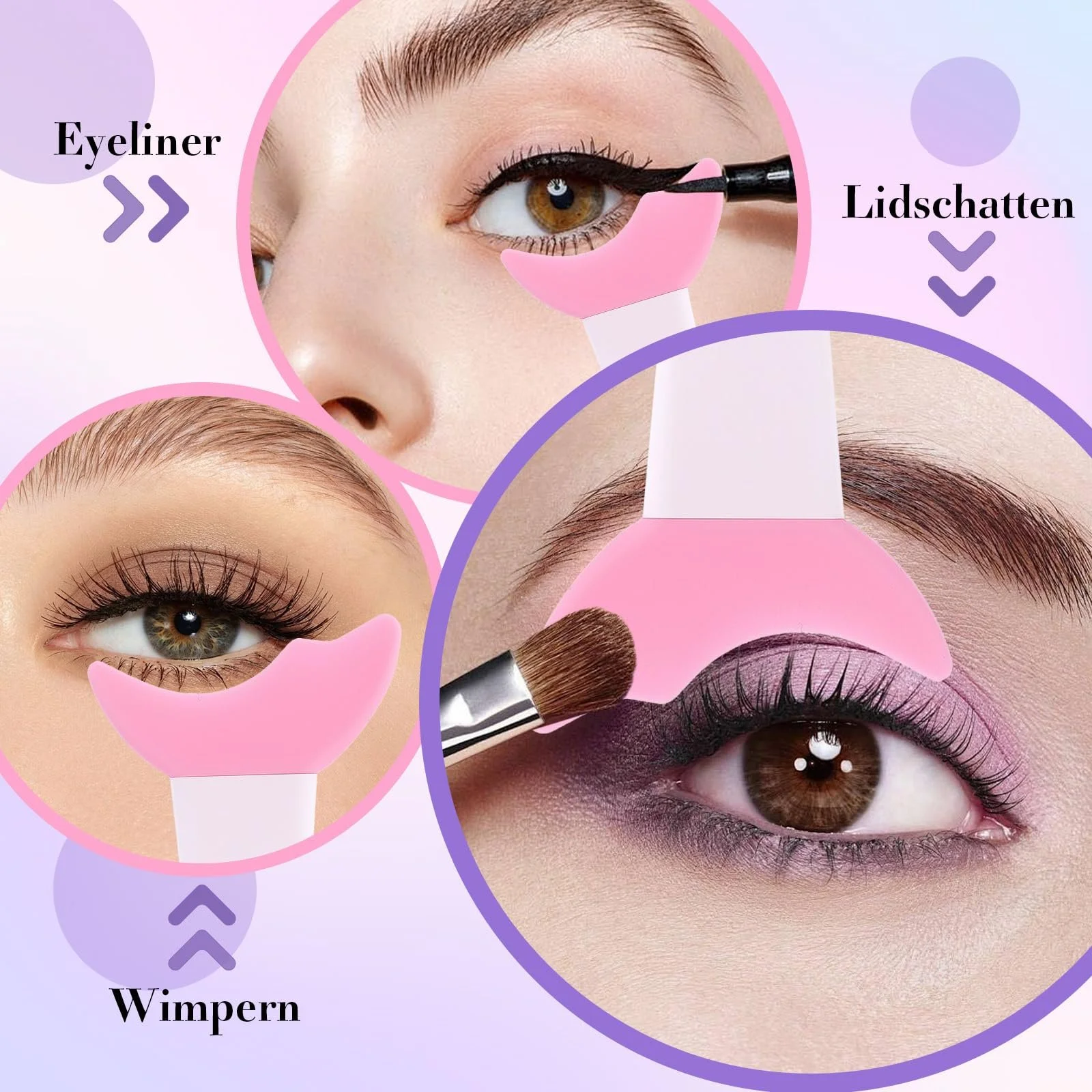 Набір VECOO трафаретів для підводки для початківців Рожевий і фіолетовий, фото №5 Набір VECOO трафаретів для підводки для початківців Рожевий і фіолетовий, фото №5