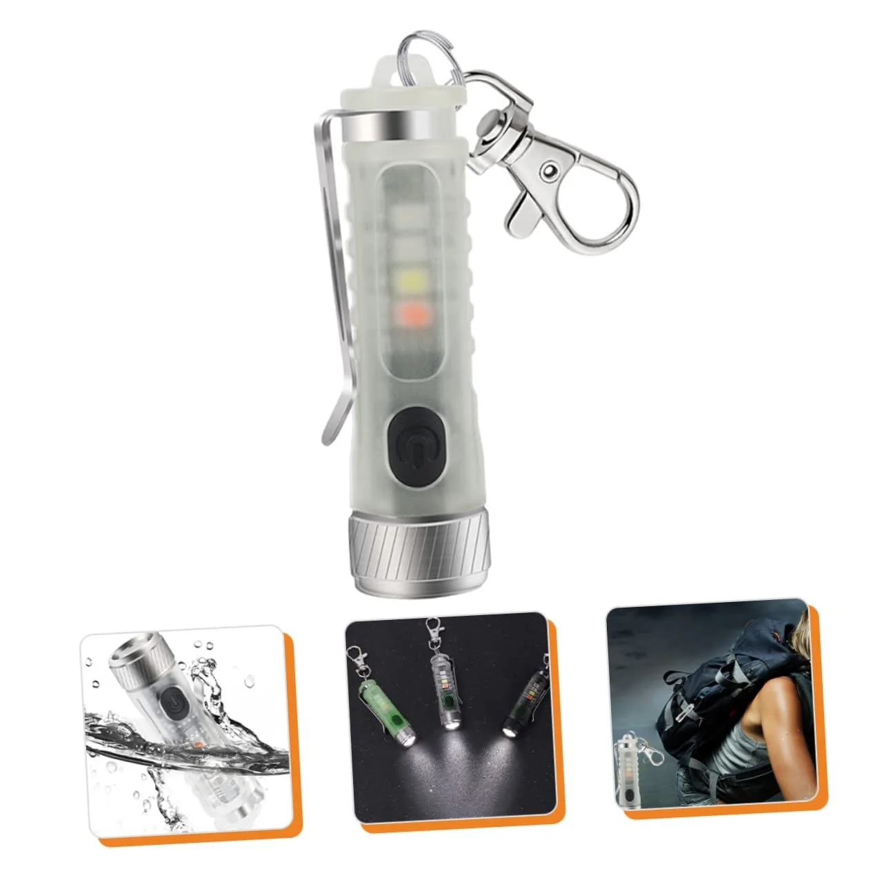 Брелок-фонарик INOOMP, набор 3 шт, Микро фонарик, Мини фонарик, LED фонарик, Портативный брелок-фонарик, Кольцо для ключей, Зарядный, фото №3