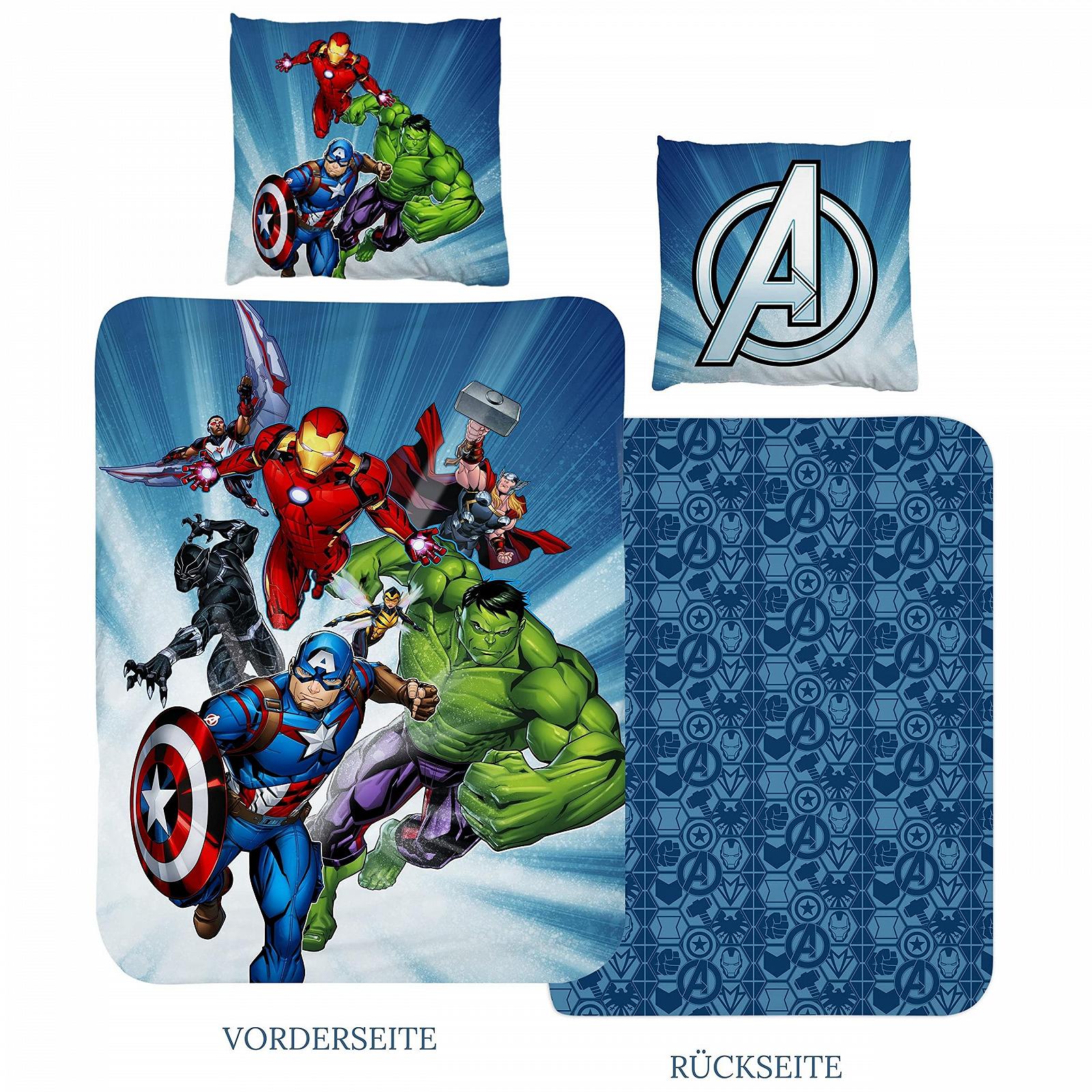 Постільна білизна Marvel Avengers, підковдра 135 x 200 см, наволочка 80 x 80 см, бавовна, фото №2