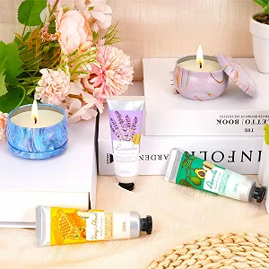 Набір: Крем для рук, 4 x 30 г + Ароматичні свічки, 4 x 90 г ціна на synthetic.ua - Фото 1 Набір: Крем для рук, 4 x 30 г + Ароматичні свічки, 4 x 90 г synthetic.ua - Фото 1