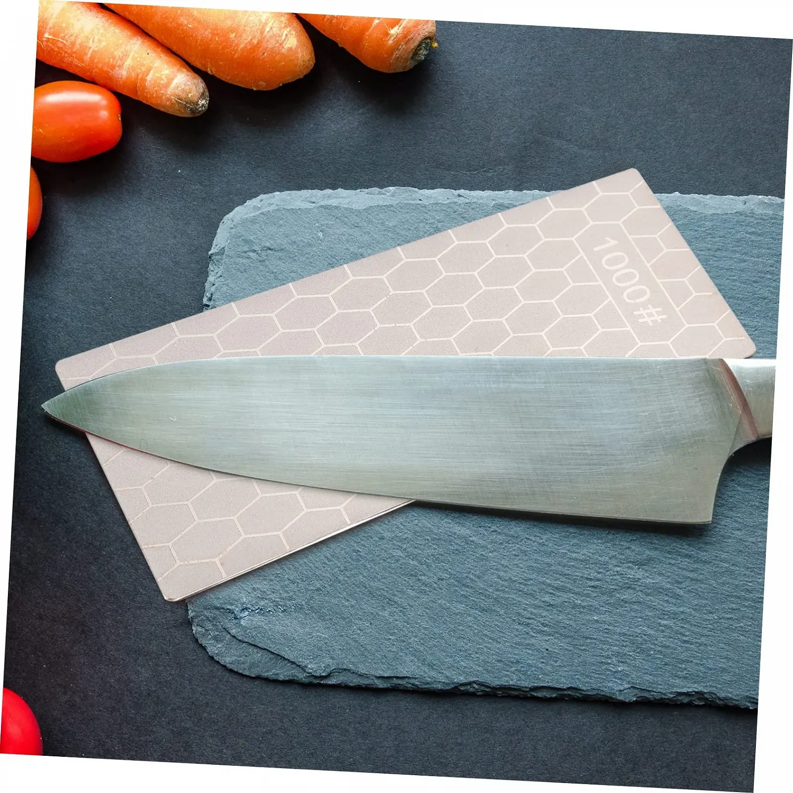 Точило для ножів портативна з нержавіючої сталі з стільниковою текстурою 1 шт., фото №6