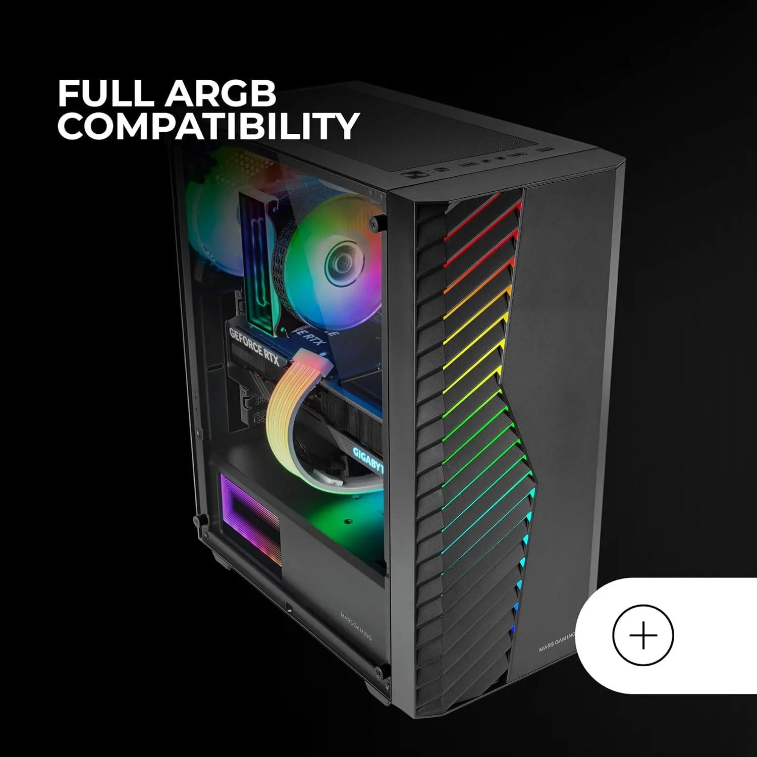 Корпус для ПК Mars Gaming MC-VOLT / ARGB / Чорний, фото №4