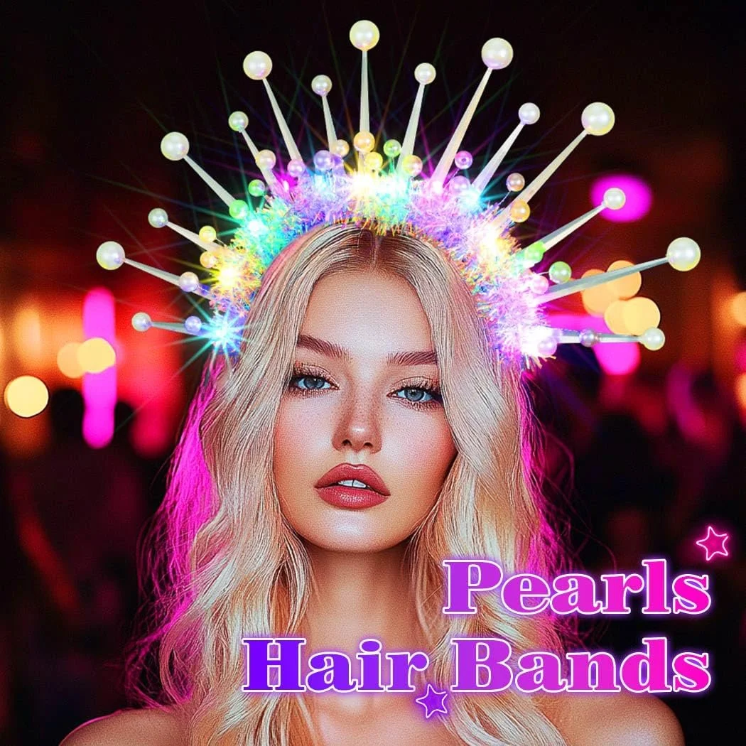 Обруч для волосся зі світлодіодними намистинами, фото №7