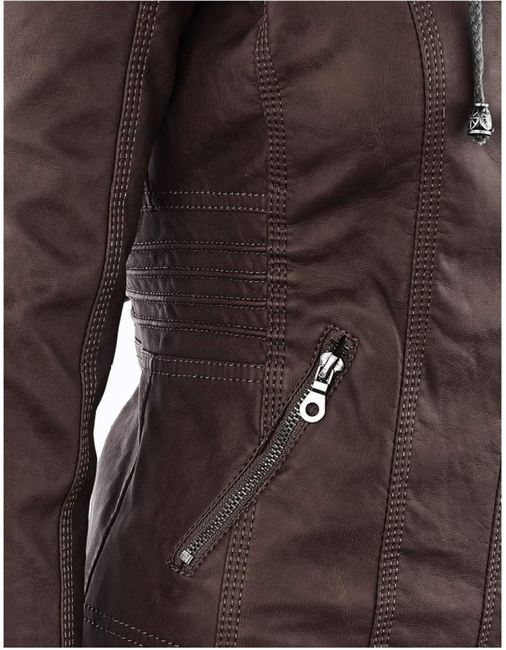 Кожаная Куртка carmonoudi 2018 Женская с Молнией, фото №5