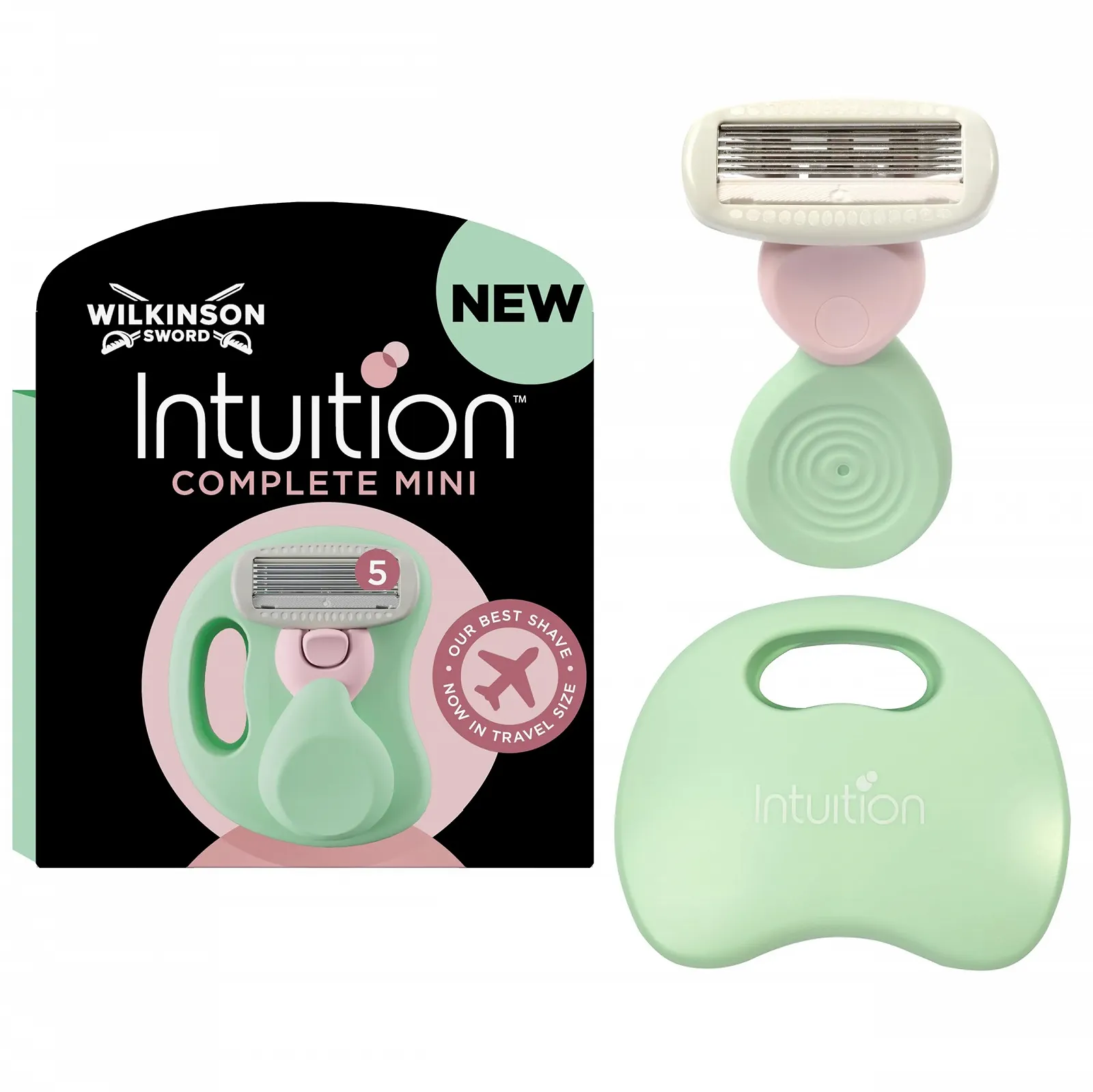 Женская бритва Wilkinson Sword Intuition Complete Mini с дорожным футляром для зоны бикини, подмышек и коленей, фото №1 Женская бритва Wilkinson Sword Intuition Complete Mini с дорожным футляром для зоны бикини, подмышек и коленей, фото №1