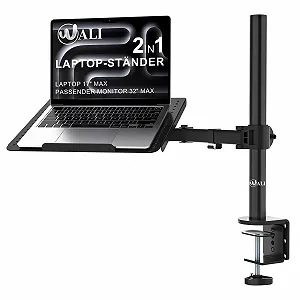 Держатель для ноутбука WALI для стола до 17 дюймов, регулируемый, вентилируемая платформа, 10 кг, черный - Фото 1