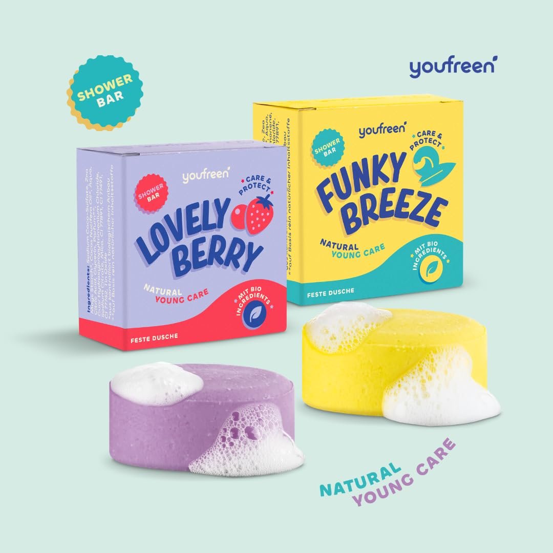 Твердый гель для душа youfreen Mix с органическим кокосовым маслом 2 x 75 г, фото №6