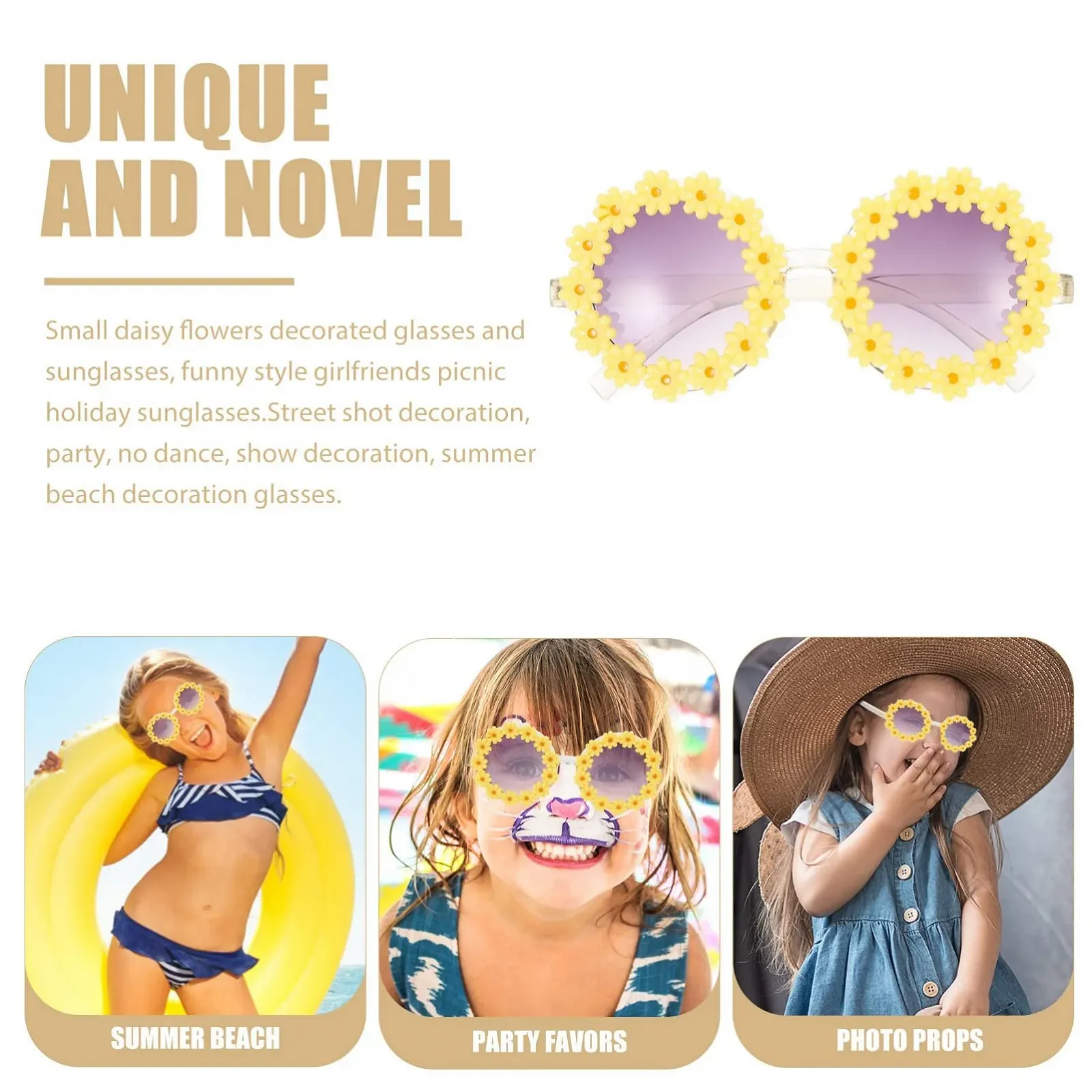 Солнцезащитные очки VALICLUD Женские Модные Маргаритка Подсолнечник, фото №3