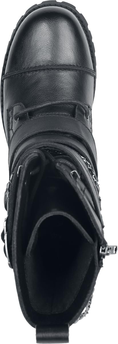 Ботинки на шнуровке Gothicana by EMP Черные с оптической цепью, фото №5